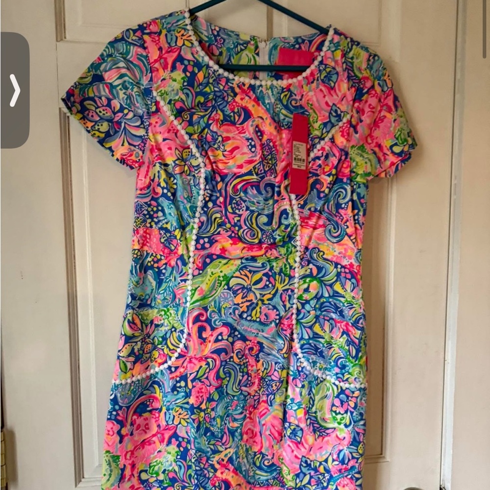 Lilly Pulitzer Pink and Orange Mini Sundress Casual Resort Wear